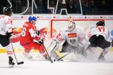 Rakouská hokejová reprezentace v přípravném utkání s Českem